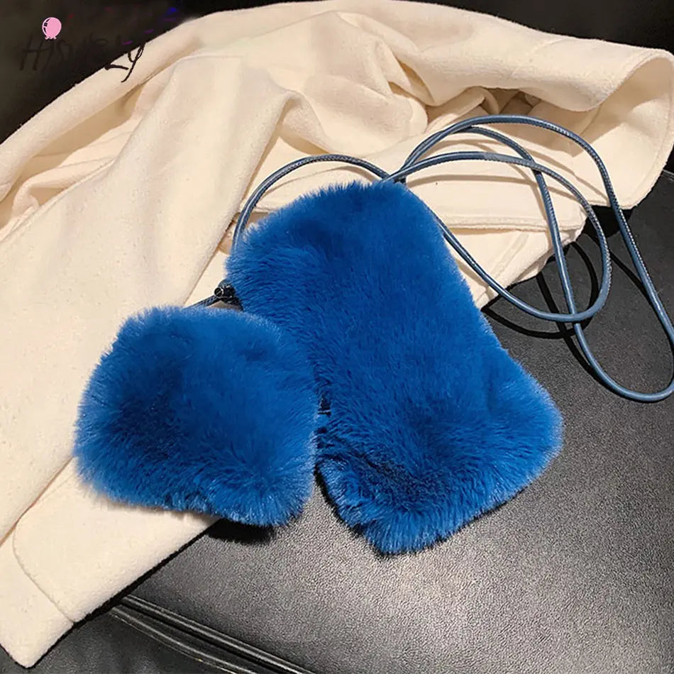 Soft Plush Small Shoulder Messenger Bag for Women