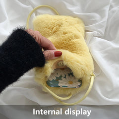 Soft Plush Small Shoulder Messenger Bag for Women