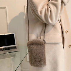 Soft Plush Small Shoulder Messenger Bag for Women