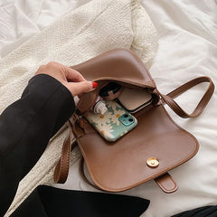 Green PU Leather Saddle Bag Crossbody Shoulder Bag