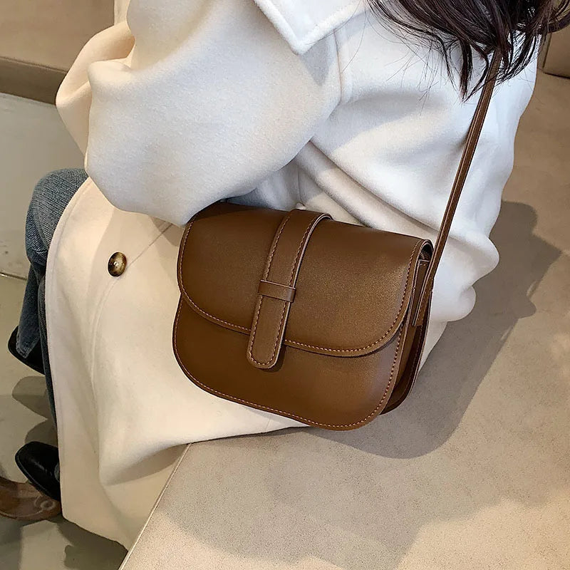 Green PU Leather Saddle Bag Crossbody Shoulder Bag