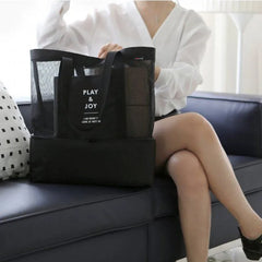 Double-Deck Grid Bag Storage Organizer for Travel Men Women