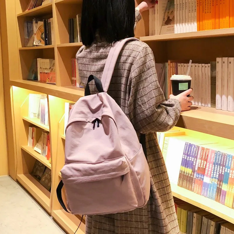 Large Capacity Canvas Backpack for Teenagers Women College Travel Mochila