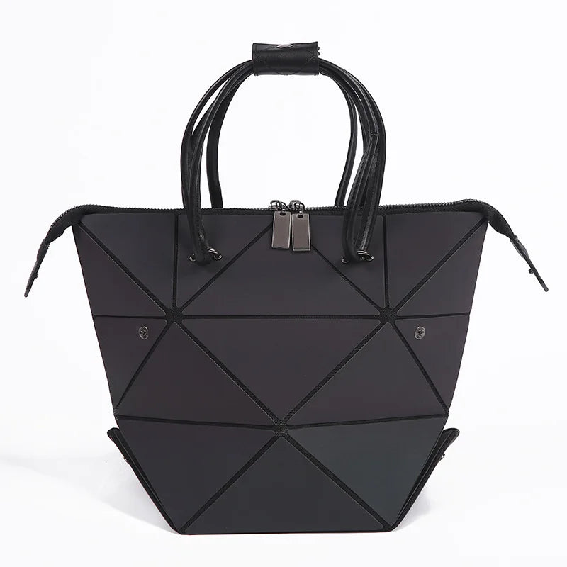 Women Geometry Handbag Hologram Laser Folding Totes Large Capacity Casual Totes