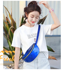 Women's Geometric Waist Bag Fanny Pack Laser Chest Phone Pouch