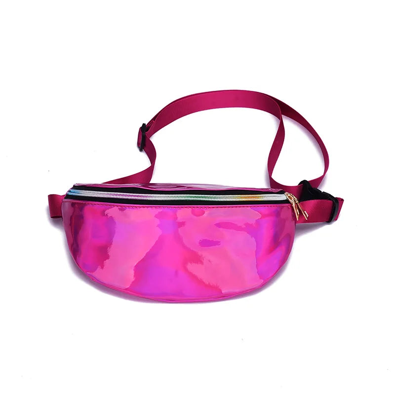 Women's Geometric Waist Bag Fanny Pack Laser Chest Phone Pouch