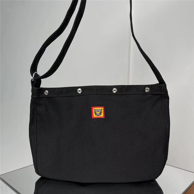 Canvas Casual Bag Men Women Single Shoulder Letter Messenger Bag
