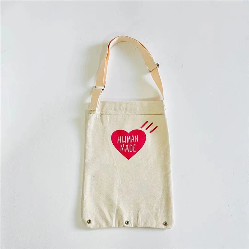 Heart Canvas Bag Foldable Reusable Tote Bag