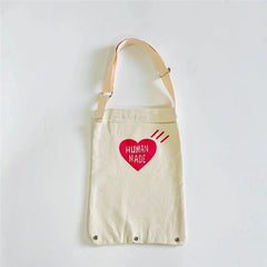 Heart Canvas Bag Foldable Reusable Tote Bag