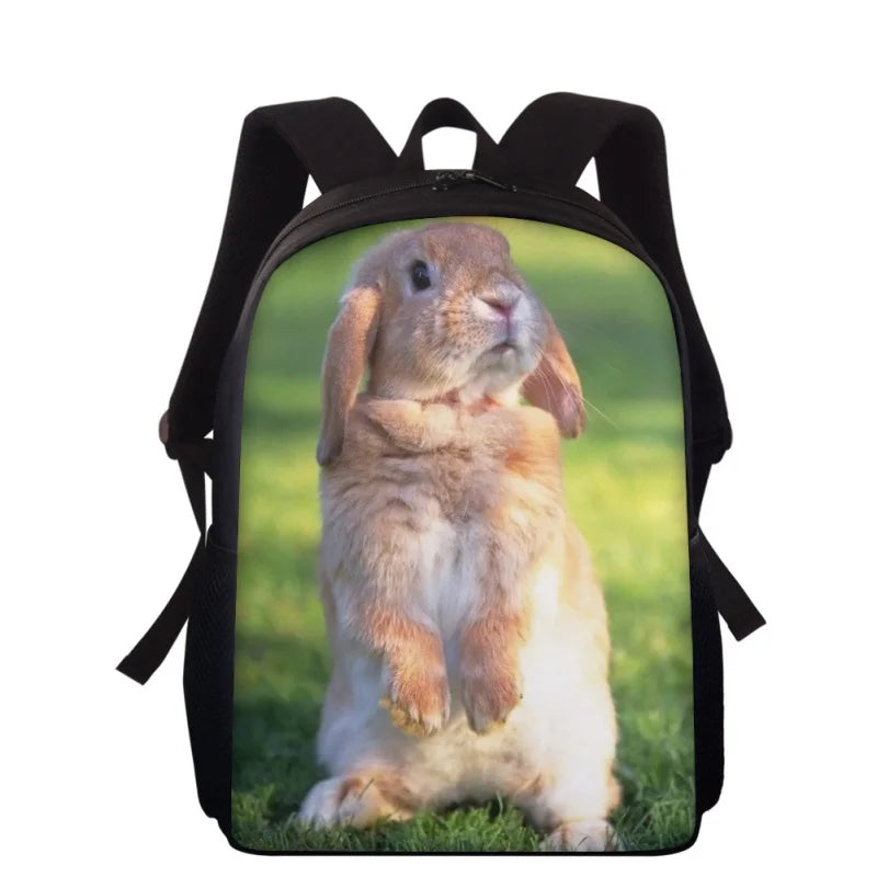 Rabbit Horse Print School Bags 15inch Kids Schoolbags