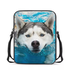 Funny Horse Print Women Shoulder Bag Puppy Dog Husky Messenger Bags
