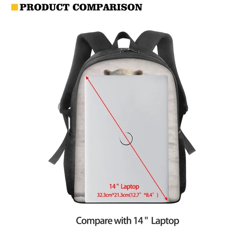 Kids Cartoon Backpack Polar Bear School Bookbag 15inch