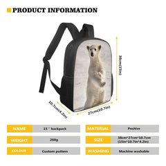 Kids Cartoon Backpack Polar Bear School Bookbag 15inch