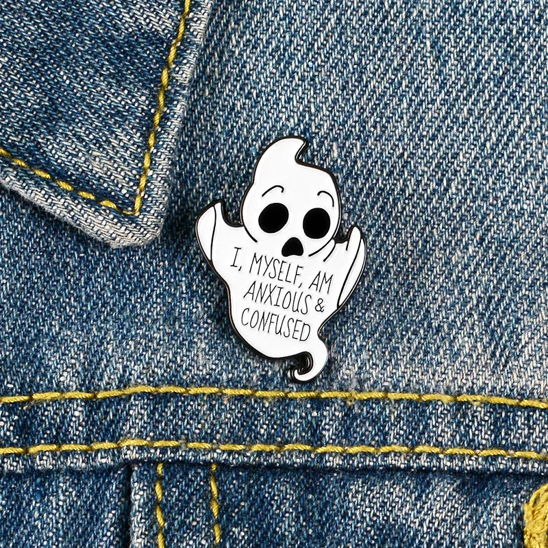 Ghost Drip Alloy Brooch Shirt Lapel Ghost Pin Backpack Accessories