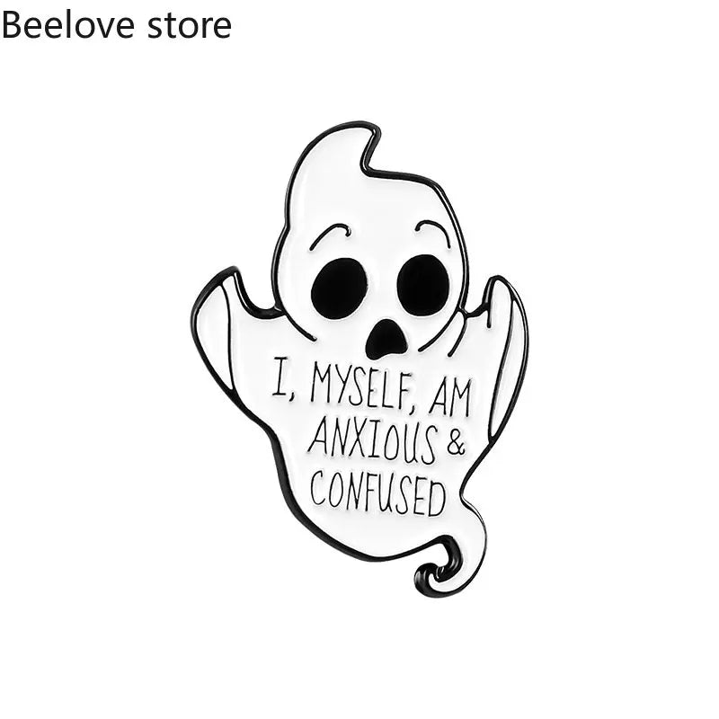 Ghost Drip Alloy Brooch Shirt Lapel Ghost Pin Backpack Accessories
