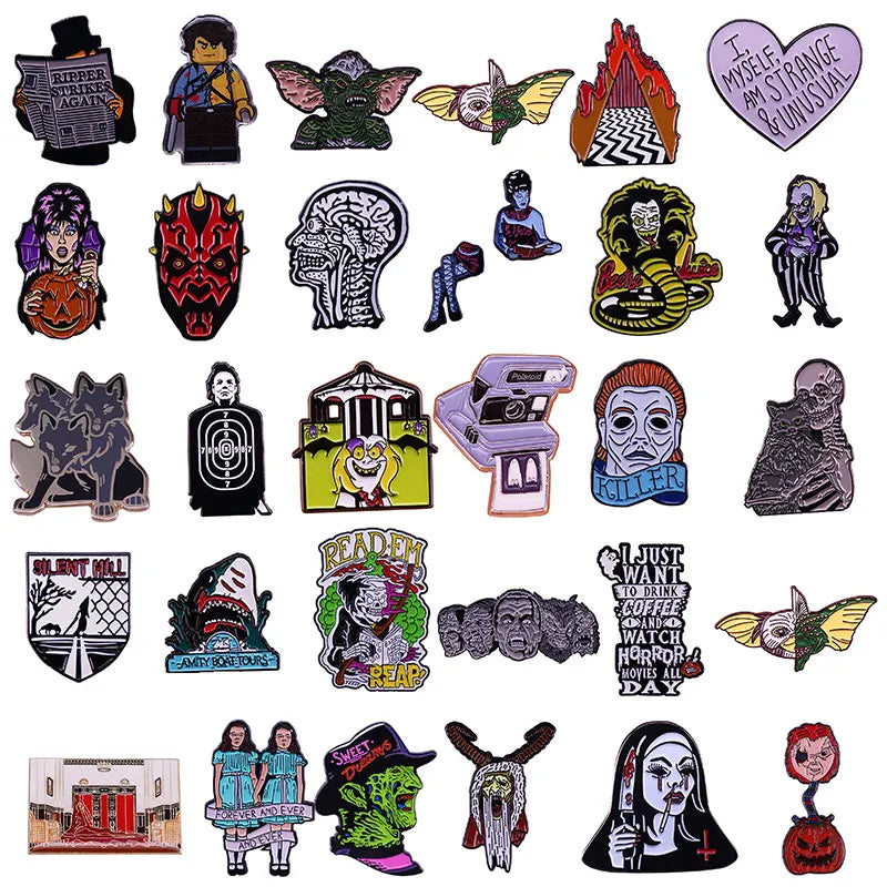 Halloween Horror Movie Enamel Pins Lapel Pin for Clothes Brooches on Backpack