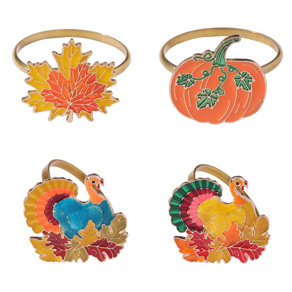 Thanksgiving Halloween Table Decor Maple Leaf Turkey Napkin Holders
