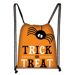 Halloween Pumpkin Spider Ghost Bat Drawstring Bag