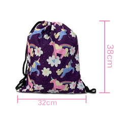 Halloween Pumpkin Spider Ghost Bat Drawstring Bag