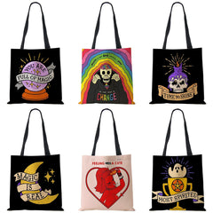 Halloween Series Letter Printed Women Handbag Large Capacity