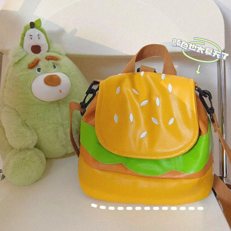 Hamburger Backpack Women Lazy Multifunctional Girl Backpack