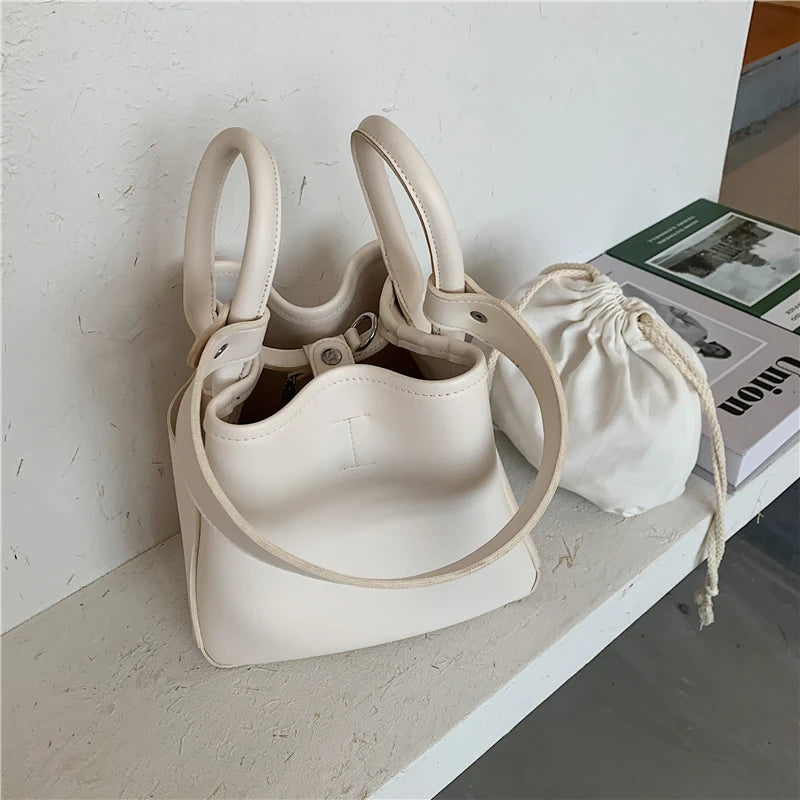 Vintage Leather Shoulder Bag for Women Crossbody Tote