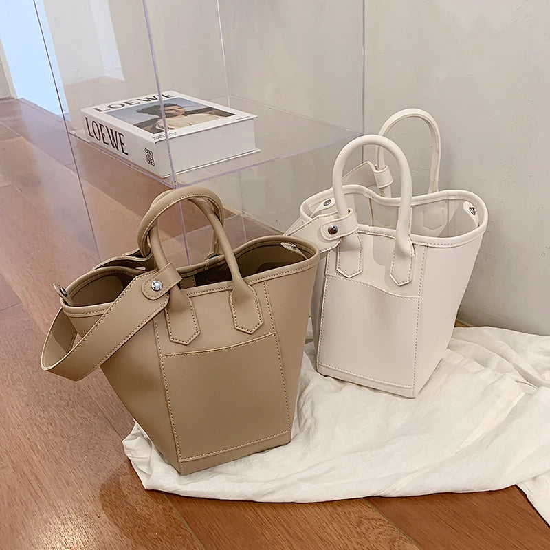 Vintage Leather Shoulder Bag for Women Crossbody Tote