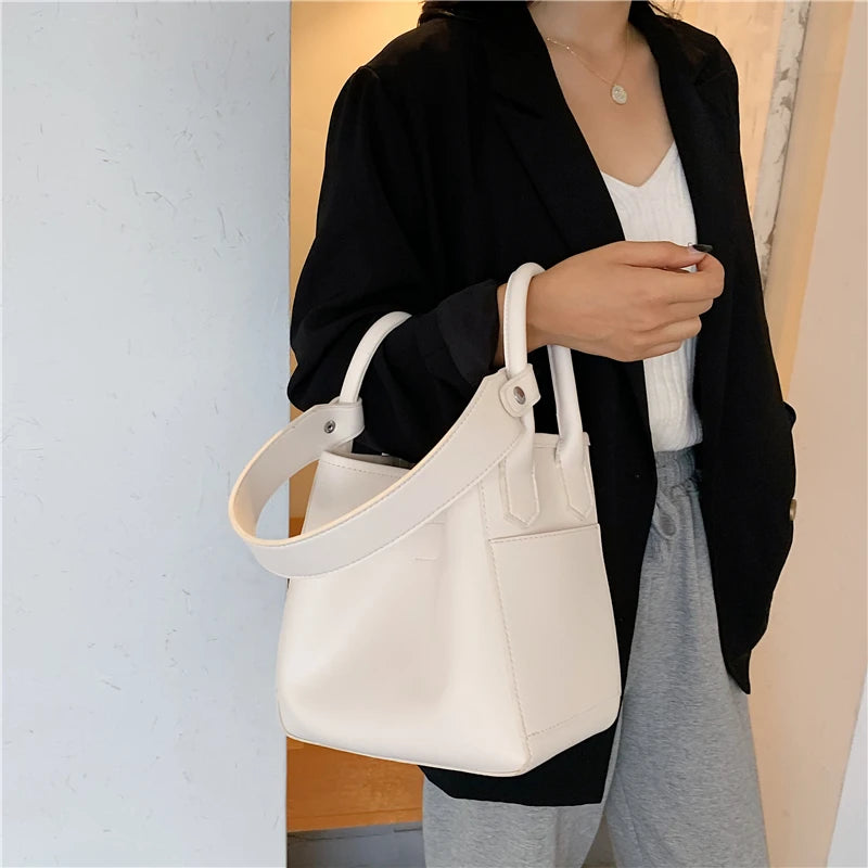 Vintage Leather Shoulder Bag for Women Crossbody Tote