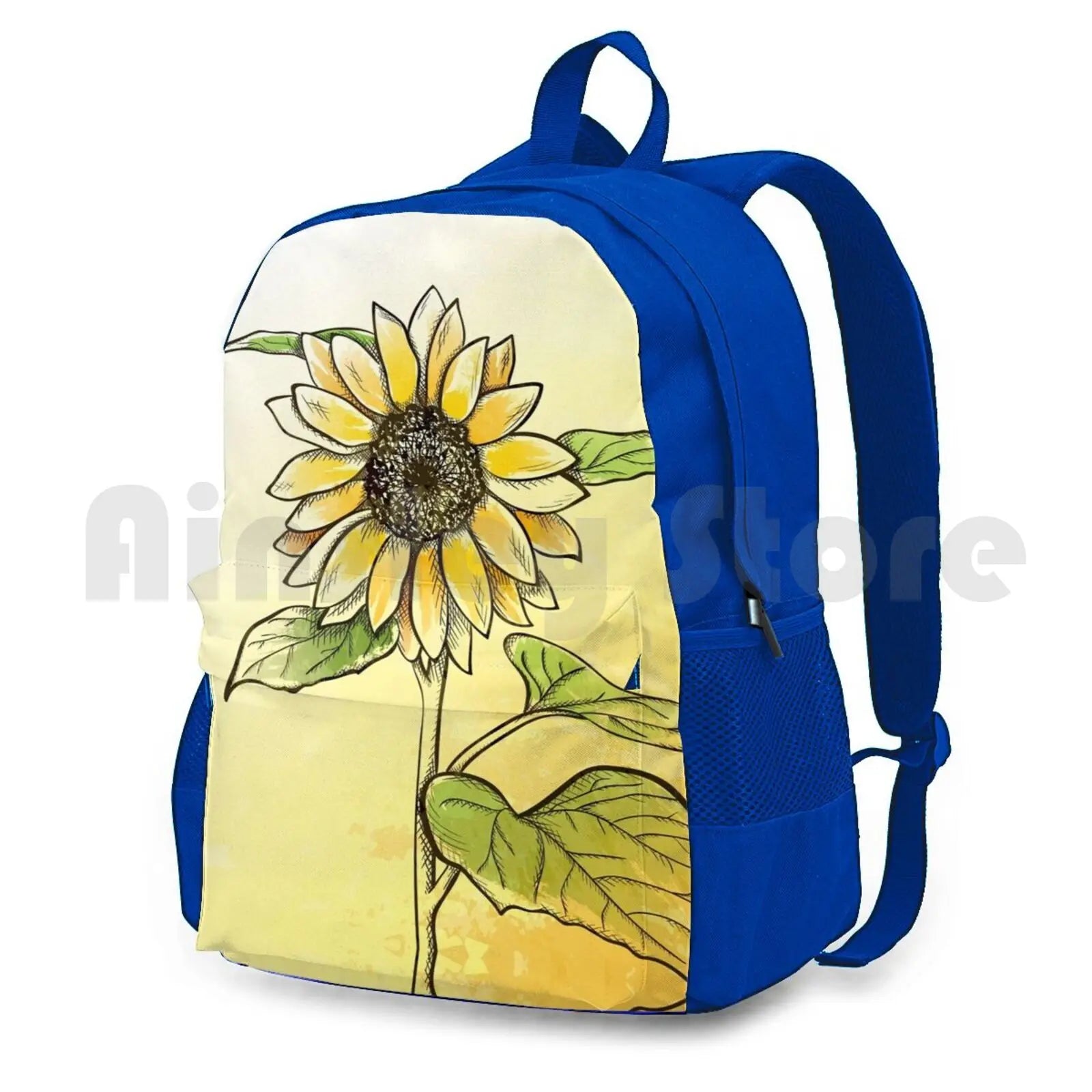 Sunflower Camping Backpack Waterproof Vintage Background Cover