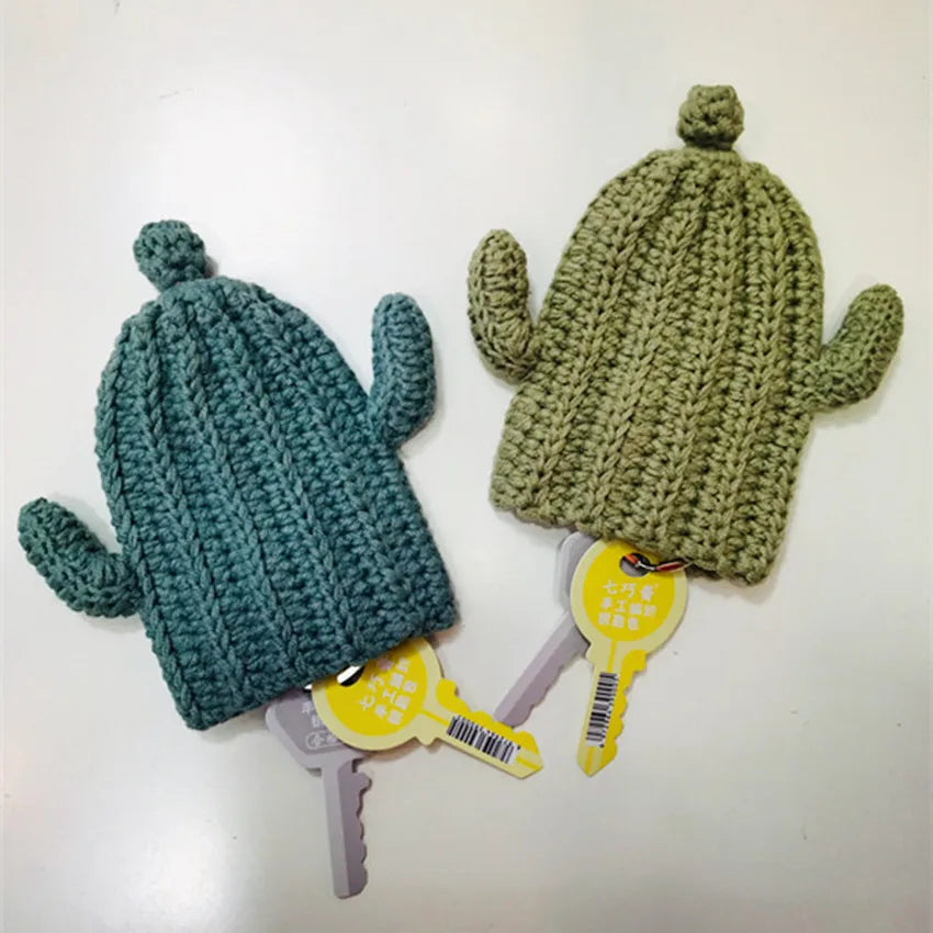 Hand-Knitted Car Key Case Cartoon Key Cover Woolen Mini Bag