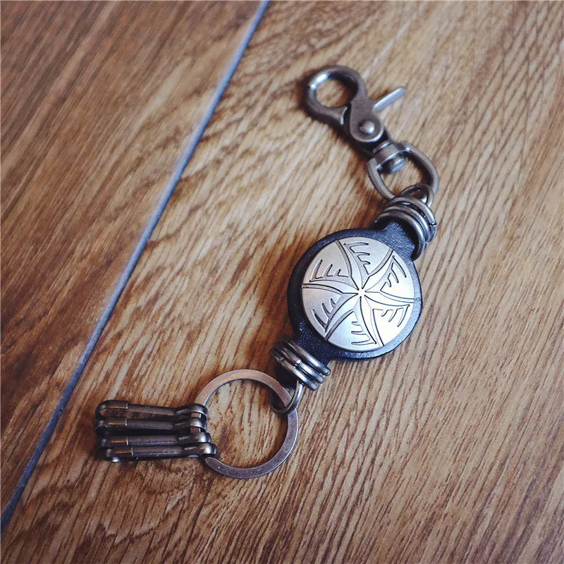 Real Leather Key Ring Wallets Smart Key Holder Car Key Organizer