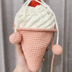 Hand Woven Ice Cream Messenger Bag Cone Design