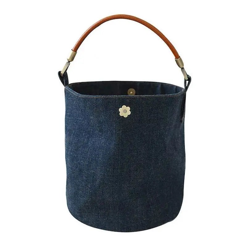 Retro Denim Bucket Small Carry Bag Purse Women Hand Bag