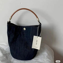 Retro Denim Bucket Small Carry Bag Purse Women Hand Bag