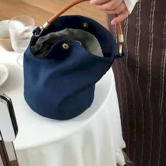 Retro Denim Bucket Small Carry Bag Purse Women Hand Bag