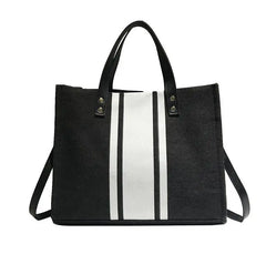 Retro Linen Shoulder Bag for Women Girls Canvas Contrast