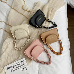 Women Square Shoudler Crossbody Messenger Satchel Tote Chain Handbag