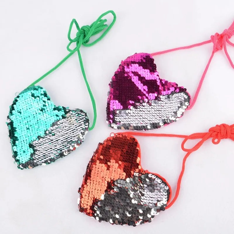 Kids Mermaid Sequins Messenger Bag Coin Purse Sac A Dos