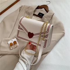 Heart PU Leather Japanese Style School Shoulder Crossbody Bags Purses