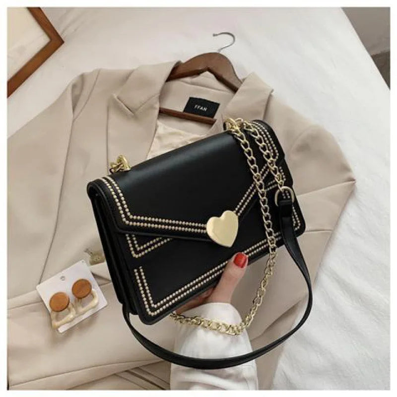 Heart PU Leather Japanese Style School Shoulder Crossbody Bags Purses