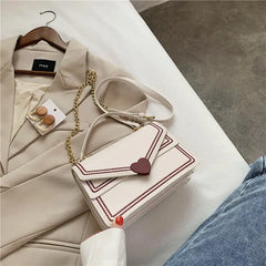 Heart PU Leather Japanese Style School Shoulder Crossbody Bags Purses