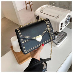 Heart PU Leather Japanese Style School Shoulder Crossbody Bags Purses