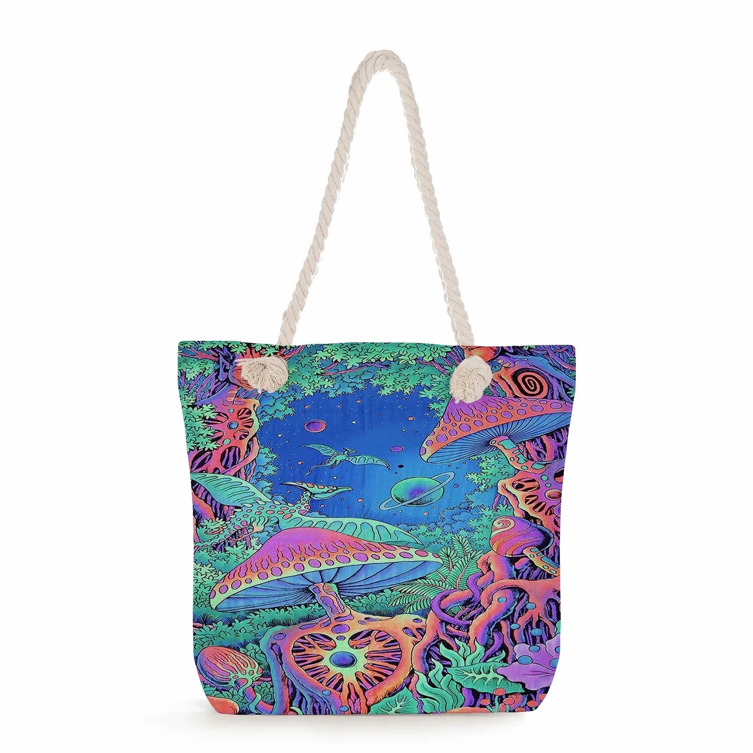 Women's Shoulder Bag Casual Plant Tote Bright Colors Mushroom Travel Bag