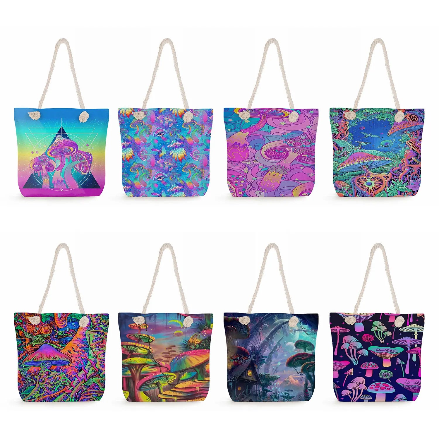 Women's Shoulder Bag Casual Plant Tote Bright Colors Mushroom Travel Bag