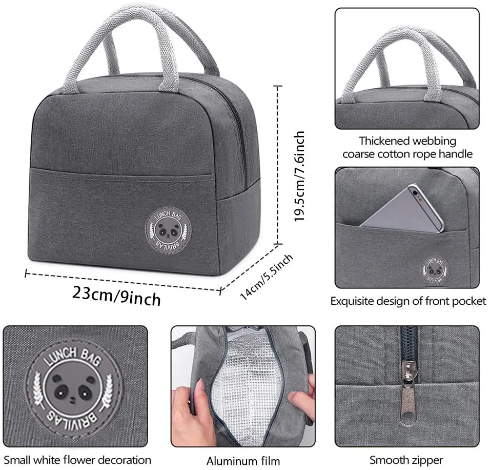 Thermal Lunch Bags for Kids Women Insulated Lonchers Bag