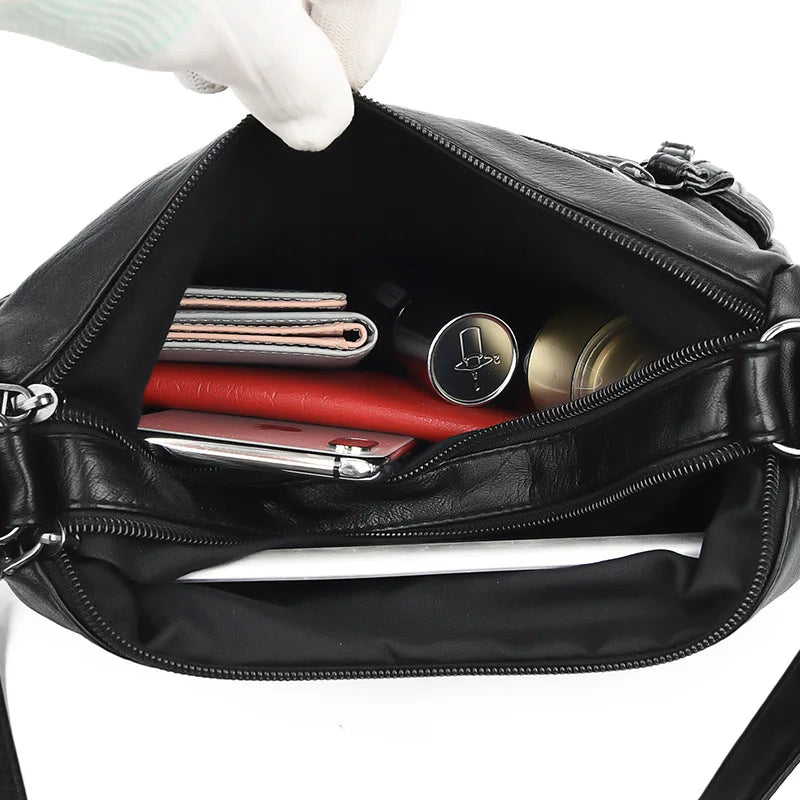 Soft Leather Shoulder Messenger Bag Casual Satchel