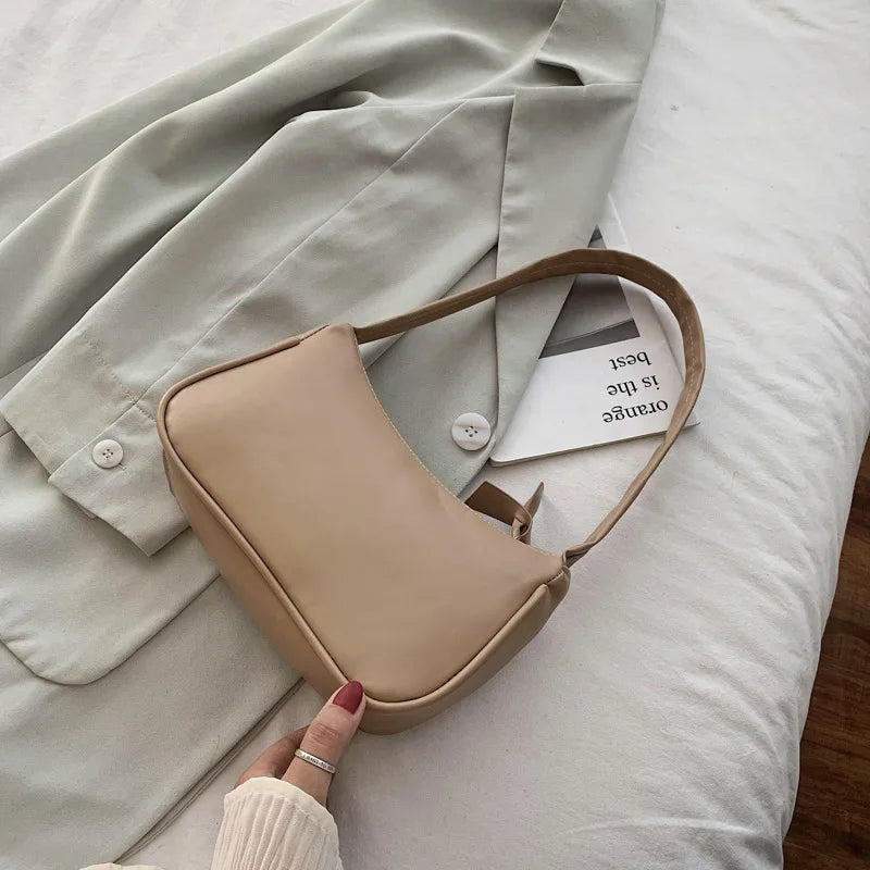 Retro PU Leather Top Handle Bag Women Shoulder Totes Vintage Small Bags Clutch