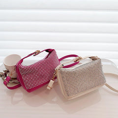 Rhinestones Evening Clutch Bag - Silver Diamond Shoulder Bag