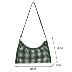 Silver Crystal Bling Top Handle Evening Bag