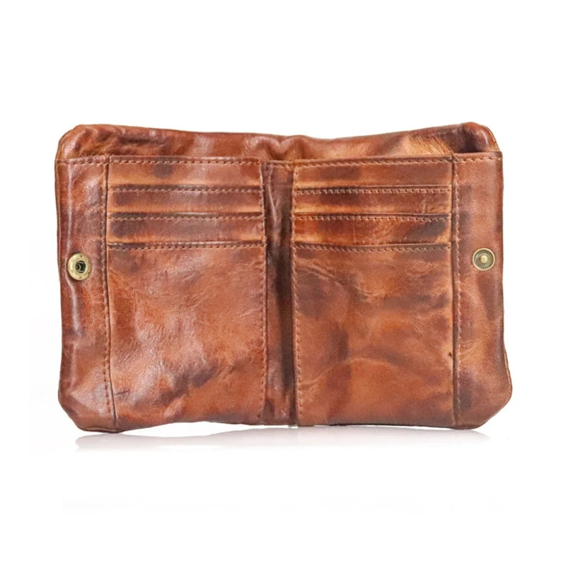 Cowhide Bifold Wallet with Zipper for Boyfriend Halloween